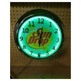 Sun Drop Citrus Soda "Neon" Clock