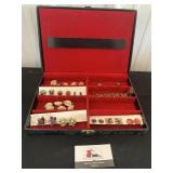 Vintage jewelry box and costume jewelry