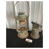 Brass Torch and oil lamp