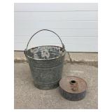 Galvanized Pail & Lamp Base