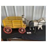 Wooden horse drawn decor