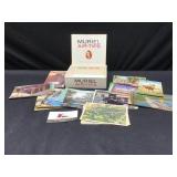 Cigar box and vintage postcards