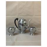Krome Kraft Teapot, Cream & Sugar