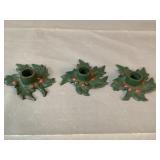 Cast Iron Holly Candle Holders
