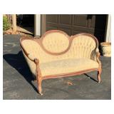 Walnut Balloon-back Settee