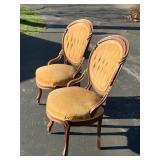 2 - Walnut Balloon-back Chairs