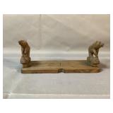 Egger & Brugger Swiss Carved Bear book ends