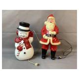 Blow Mold Santa and Snowman