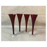Ruby Flared Top Champagne Flutes