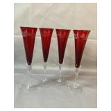 Lenox Chrystal Champagne Flutes - Ruby