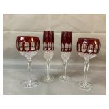Chrystal Ruby Wine & Champagne Glasses