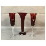 Ruby Glass & Crystal Lot