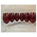 Ruby Glass Wine Goblets