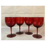 Ruby Glass Wine Goblets