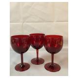 Ruby Glass Goblets