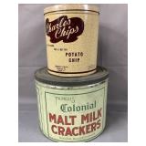 2 Advertising Tins - Malt Milk Crackers and