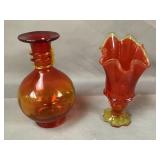 Orange Amberina Glass