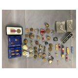 Large Lot of Military Pins and Badges