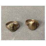 2 - 10K Gold Class Rings