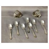 Silver Plate Spoons and Napkin Rings