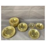 Lot of Amber Depression Glass
