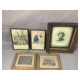 Lot of Early Framed Pictures