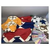 Various Quilting Squares and Unfinished Quilt