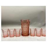 Vintage Jeanette Style  Glass Pitcher & Cups