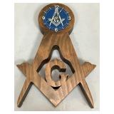 Masonic Lodge Wooden Electric Clock