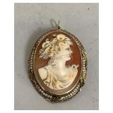 Antique Cameo Pin/Pendant Lined with Pearls