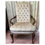 Queen Anne Style Tufted Arm Chair