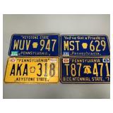 Four Vintage Pennsylvania License Plates