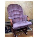 Wooden Spindle Back Rocker with Cushion