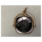 Antique Black Intaglio Pendant