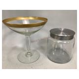 Glass Canister and Pedestal Candy Bowl