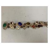 Antique Charmed and  Jeweled Bracelet