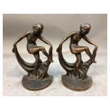 Antique Art Deco Metal Bookends
