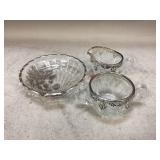 Floral Sea Shell Glass Plate, Sugar Bowl & More