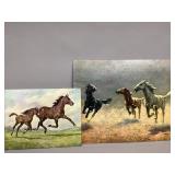Two Lithographs of Free Running Horses