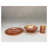 Marigold iridescent Glass Bowl, Cup & More