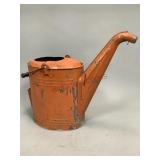 Vintage Galvanized Water Can Painted Orange