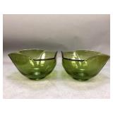 Green Glass Fruit Bowls