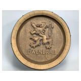 Lï¿½wenbrï¿½u Plastic Barrel Beer Sign