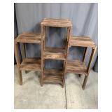 Wooden Crate Style Plant Stand