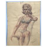 Original Signed Sketch by V. Nosbert