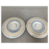 Unique Stoneware Crock Lids with Blue and Stripes