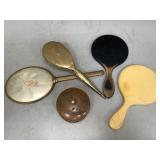 Vintage Hairbrush, Handheld Mirrors & Trinket Box