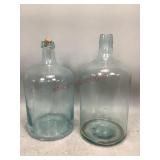 Two Blue Glass Carboys