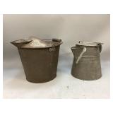 Galvanized Milk Pail & Coffee Pail