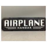 Tin Airplane Hanger Single Sided Sign